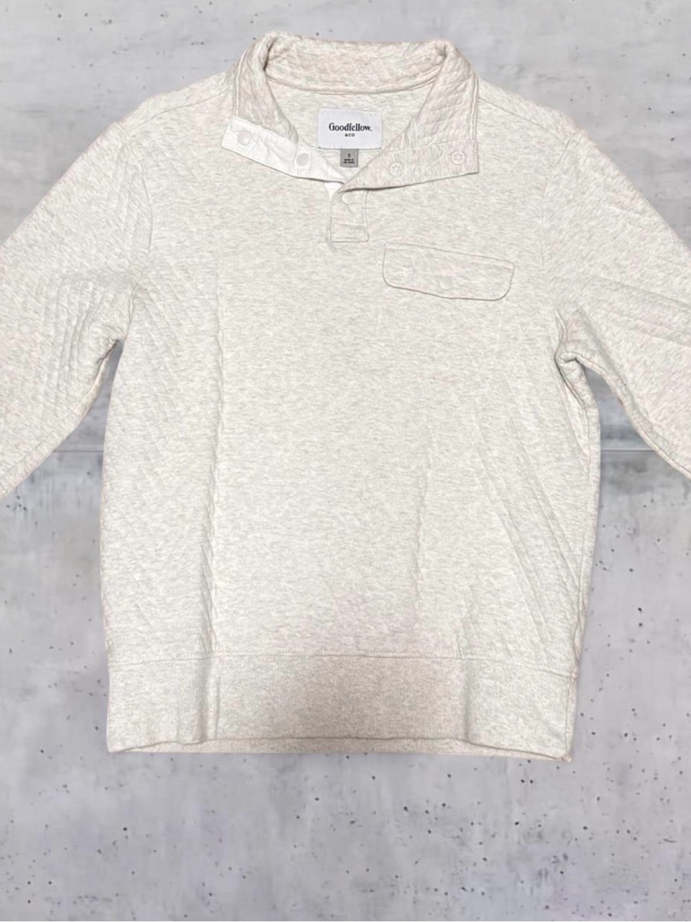 Goodfellow & Co. Quilted Pullover in Oatmeal